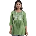 Avayayat Women39s Rayon Classic Heavy Embroidery Top