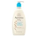 Aveeno Baby Daily Moisture Gentle Body Wash & Shampoo with Oat Extract, 2-in-1 Baby Bath Wash & Hair Shampoo, Tear- & Paraben-Free for Hair & Sensitive Skin, Lightly Scented, 18 fl. oz