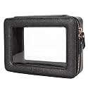 Aveniee Clear Makeup Bag Organizer,Large Travel Toiletry Bag for Women, Waterproof Cosmetic Pouch with Zippers,Car Organizers and Storage Case for Accessories,Black