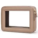 Aveniee Clear Makeup Bag Organizer,Large Travel Toiletry Bag for Women, Waterproof Cosmetic Pouch with Zippers,Car Organizers and Storage,Taupe