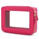 Aveniee Clear Makeup Bag Organizer,Travel Toiletry Bag for Women,Waterproof Cosmetic Pouch with Zippers,Car Accessories Organizers and Storage Case,Hotpink,Medium Classic