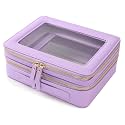 Aveniee Clear Makeup Bags, Double Layer Cosmetic Bags with a Separate Brush Compartment, Large Travel Toiletry Bag Train Case for Women, Travel Accessories Organizer.2 Layers Large, Lilac