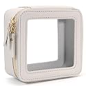 Aveniee Mini Clear Makeup Bag, Small Cosmetic Bags Travel Toiletry Pouch Organizer, TSA Approved Make up Case with Zipper, Car Bag for Essentials,Grey