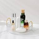 Aveniee Rotating Makeup Organizer for Vanity, Large Perfume Skincare Organizers for Bathroom Counter, Cosmetic Dresser Storage Display Case Holder 360 Spinning,Pearl White