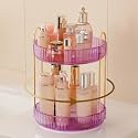 Aveniee Rotating Makeup Organizer for Vanity, Perfume Skincare Organizers Spinning, 2 Tier Bathroom Countertop Storage, Cosmetics Lipstick Holder for Counter Dresser,Purple