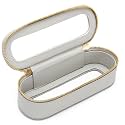 Aveniee Slim Clear Makeup Brush Bag, Small Cosmetic Brush Holder, Mini Toiletry Bag Travel Case for Women, Thin Make up Bags with Dual Zipper, Cute Travel Essentials Bag Organize - Grey