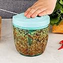 Avenn 1000 ML Compact Chopper with 5 Blades effortlessly Chopping Big Size Kitchen Dori Handy Vegetable and Fruit Manual Onion Dry Fruit Salad Maker Vegetable Quick Chopper (Multicolor)