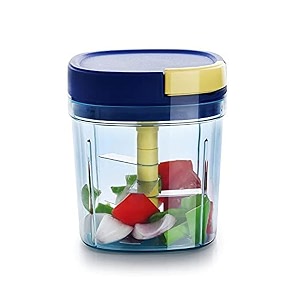 avenn 600 ml compact chopper with 3 blades effortlessly chopping big size kitchen dori handy vegetable and fruit manual onion dry fruit salad maker vegetable quick chopper multicolor