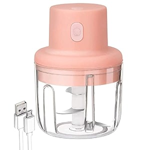 avenn electric mini garlic chopper with pure copper motor  chop mince puree dice  twin stainless steel blades  rechargeable wireless  one touch operation 250ml multicolor