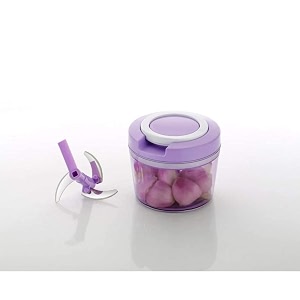 avenn multipurpose manual plastic handy dori chopper with 3 blades  vegetable dry fruit and onion pull chopper  quick stainless steel cutter machine grinder mixer slicer multicolor
