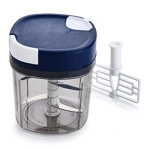 avenn plastic vegetable chopper square 2 in 1 jumbo multipurpose manual dry fruit amp onion handy quick cutter machine for kitchen with 6 stainless steel blade amp whisker - 900ml