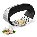 Avenn Professional Stainless Steel Garlic Presser | Portable Garlic Press Crusher with Handle for Kitchen | Garlic Crusher | Rocker Ginger Presser, Mincer, Squeezer, Chopper
