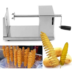 avenn stainless steel iron potato spiral cutter machine twister curly french fry tornado slicer  potato slicer cutter