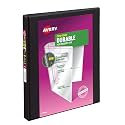 Avery Durable View 3 Ring Binder, 1/2 Inch Slant Rings, 1 Black Binder (17001)