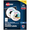 Avery Printable CD Labels, Matte White, Permanent Adhesive, Inkjet Printer Compatible, 100 Disc & 200 Spine Labels, Ideal for CDs, DVDs, PC Discs, Media Projects & More (8691)