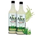 AVG Health Organics Aloevera Fibrous, Natural Aloe vera Juice with Pulp, Improves Digestion, For Healthy Hair and Skin, 1000 ml | Super Saver Pack of 2
