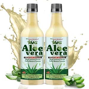 avg health organics aloevera fibrous  pulpy aloevera juice  high potency amp cold pressed  rejuvenates skin and hair- no added sugar -500 ml pack of 2