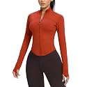 AVGO Women's Cropped Running Workout Jackets Zip Slim Fit Athletic Tops