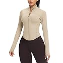 AVGO Women's Cropped Running Workout Jackets Zip Slim Fit Athletic Tops