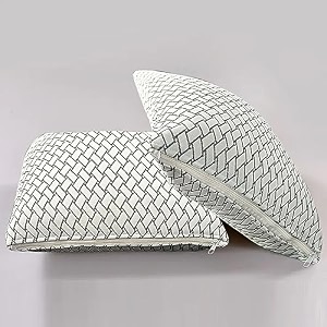 avi 100 netural regular latex pillow 35 density ultra plush latex foam bed pillow for sleeping side and stomach sleepers- with jaquard fabric cover pack of 2 60x40x125 cm