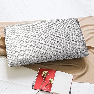 avi 100 netural regular latex pillow 35 density ultra plush latex foam bed pillow for sleeping side and stomach sleepers- with jaquard fabric cover pack of 1 60x40x125 cm