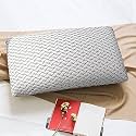 AVI 100% Netural Regular Latex Pillow 35 Density Ultra Plush Latex Foam Bed Pillow for Sleeping, Side and Stomach Sleepers- with Jaquard Fabric Cover, Pack of 1, 60x40x12.5 CM