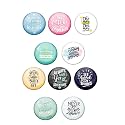 AVI 58mm Regular Size Metal Fridge Magnet with Pack of 10 Happy Positive Quotes PQ 11 Design MC10R8001207 (Multicolour)