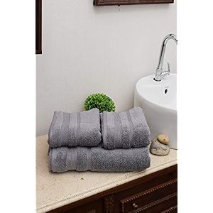 avira home double corded zero twist cotton towels set of 3 1 bath amp 2 hand towels 550 gsm charcoal