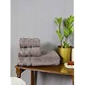 Cotton Double Corded Zero Twist Towel Set| Pack of 3- 1 Bath & 2 Hand Towels| Comfortable Soft Absorbent and Quick Dry for Men Women Newborn Baby | 550 GSM | Color: Brown
