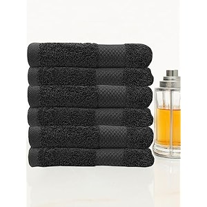 cotton hand towelset of 6gsm  500100 cottoncolor  black