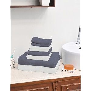value cottton towel setset of 8100 cotton color white amp charcoal