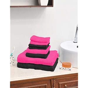 value cottton towel setset of 8100 cotton color black amp pink