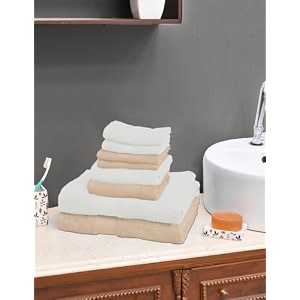 value cottton towel setset of 8100 cotton color white amp beige