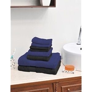 value cottton towel setset of 8100 cotton color black amp navy