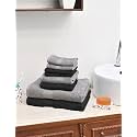 Value Cottton Towel Set|Set of 8|100% Cotton| Color: Black &amp; Charcoal