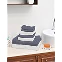 Value Cottton Towel Set|Set of 8|100% Cotton| Color: White &amp; Charcoal