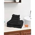 Value Cottton Towel Set|Set of 8|100% Cotton| Color: Black