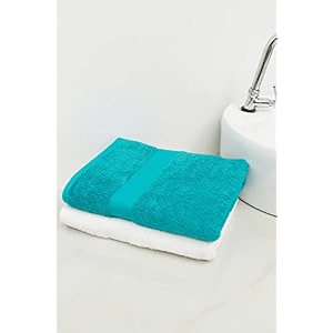 zero twist cotton extra large sheet size towel pack of 2 gsm 500 size 3034x6034 men39s women39s amp kids towel supersoft high absorbent color white amp turquoise