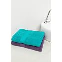 Zero Twist Cotton Extra Large Sheet Size Towel| Pack of 2| GSM 500| Size: 30"x60"| Men's Women's &amp; Kids Towel, Supersoft, High Absorbent| Color: Purple &amp; Turquoise