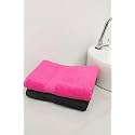 Zero Twist Cotton Extra Large Sheet Size Towel| Pack of 2| GSM 500| Size: 30"x60"| Men's Women's &amp; Kids Towel, Supersoft, High Absorbent| Color: Black &amp; Pink