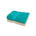 Zero Twist Cotton Extra Large Sheet Size Towel| Pack of 2| GSM 500| Size: 30"x60"| Men's Women's &amp; Kids Towel, Supersoft, High Absorbent| Color: Beige &amp; Turquoise
