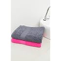 Zero Twist Cotton Extra Large Sheet Size Towel| Pack of 2| GSM 500| Size: 30"x60"| Men's Women's &amp; Kids Towel, Supersoft, High Absorbent| Color: Pink &amp; Charcoal