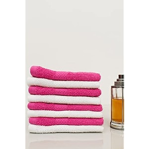 zero twist cotton face towel pack of 8 gsm 550 size 1234x1234 men39s women39s amp kids towel supersoft high absorbent color white amp pink