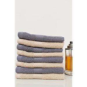 zero twist cotton face towel pack of 8 gsm 550 size 1234x1234 men39s women39s amp kids towel supersoft high absorbent color beige amp charcoal