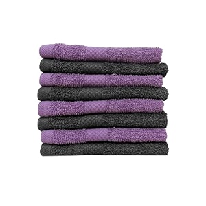 zero twist cotton face towel pack of 8 gsm 550 size 1234x1234 men39s women39s amp kids towel supersoft high absorbent color black amp purple