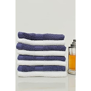 zero twist cotton face towel pack of 8 gsm 550 size 1234x1234 men39s women39s amp kids towel supersoft high absorbent color white amp navy