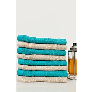 zero twist cotton face towel pack of 8 gsm 550 size 1234x1234 men39s women39s amp kids towel supersoft high absorbent color beige amp turquoise