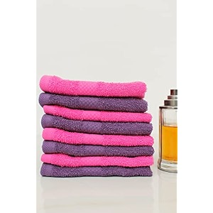 zero twist cotton face towel pack of 8 gsm 550 size 1234x1234 men39s women39s amp kids towel supersoft high absorbent color pink amp purple