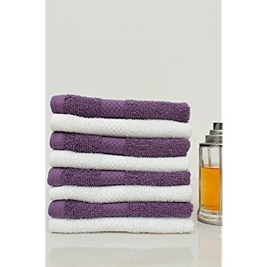 zero twist cotton face towel pack of 8 gsm 550 size 1234x1234 men39s women39s amp kids towel supersoft high absorbent color white amp purple