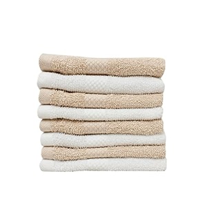 zero twist cotton face towel pack of 8 gsm 550 size 1234x1234 men39s women39s amp kids towel supersoft high absorbent color white amp beige